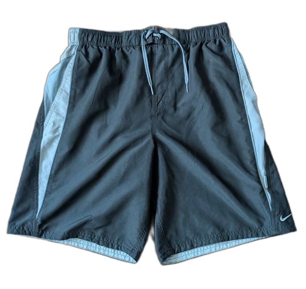 Men's Nike Black & Gray Swim Trunks Athletic Board Shorts Size M/L